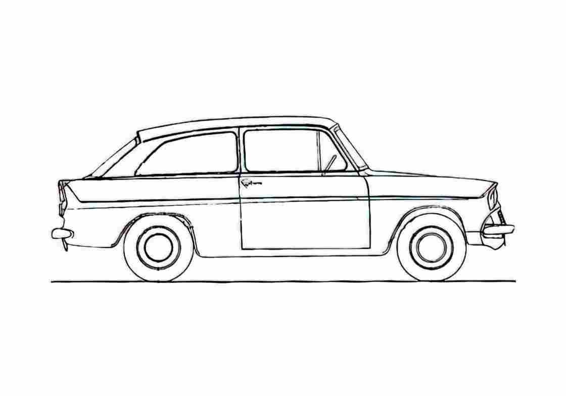 Blueprint Ford Anglia 105E Touring Saloon Conversion Wagon 1961 A4 Photo Print