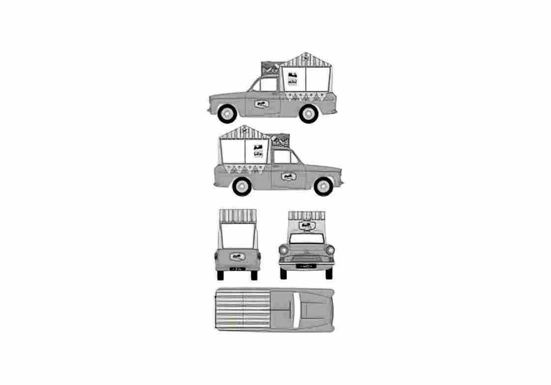 Blueprint Ford Anglia 307E Ice Cream Van 1967 A4 Photo Print