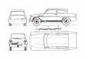 Blueprint Ford Anglia Super 123E Sedan 1966 A4 Photo Print