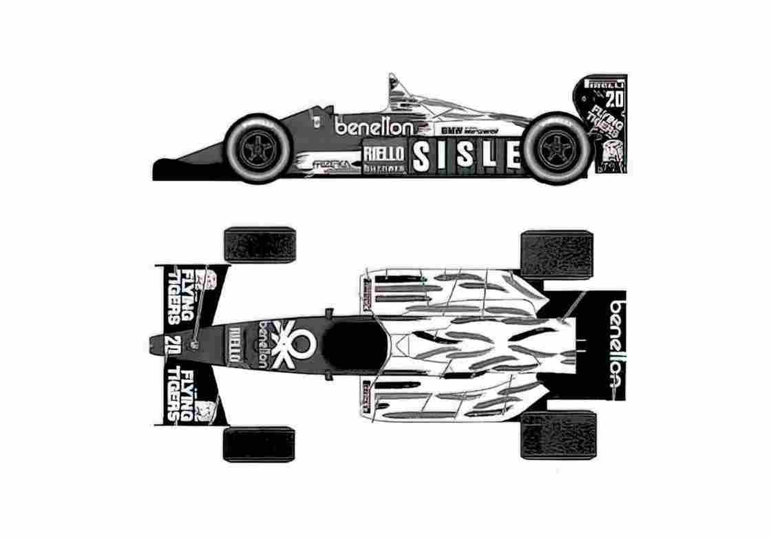 Blueprint Ford Benneton B186 F1 OW 1986 A4 Photo Print