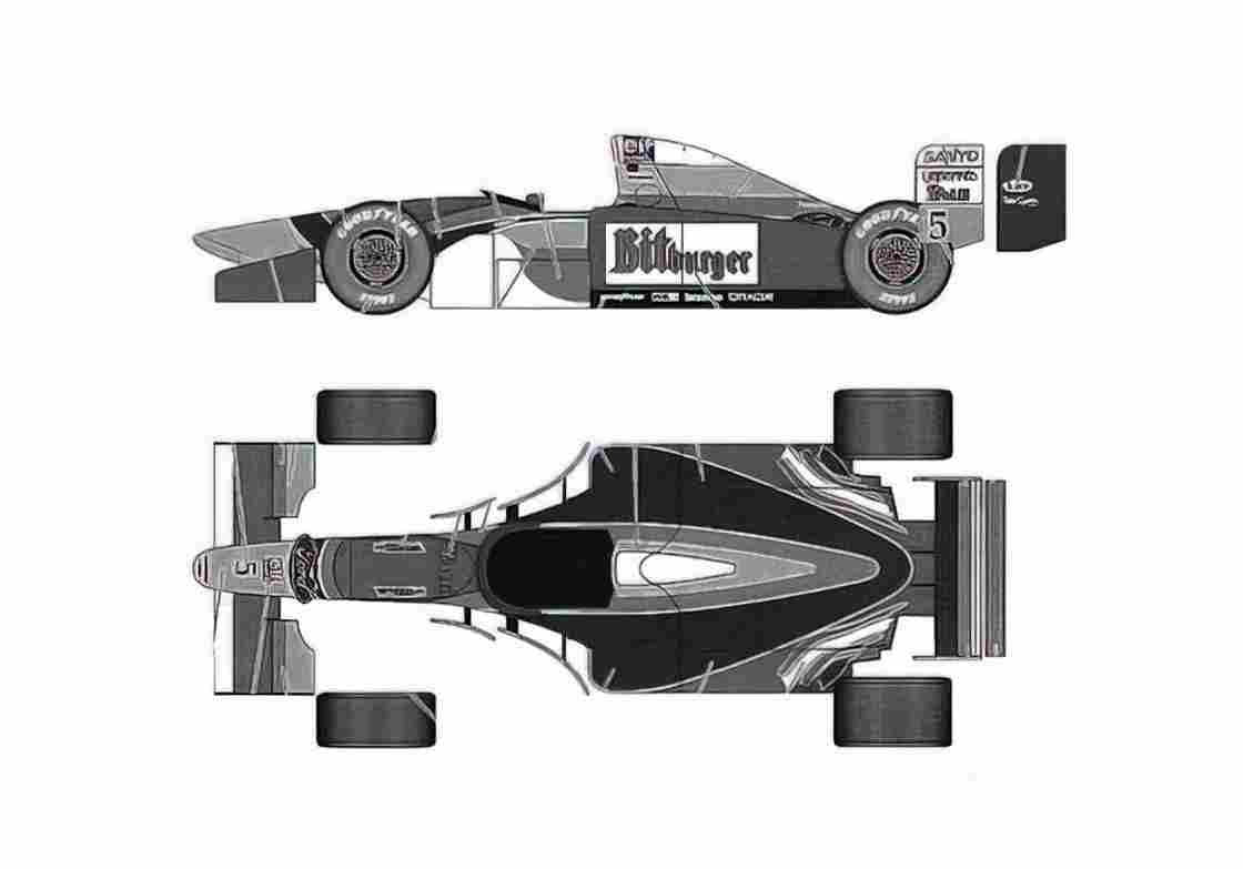 Blueprint Ford Benneton B194 Late version OW 1994 A4 Photo Print
