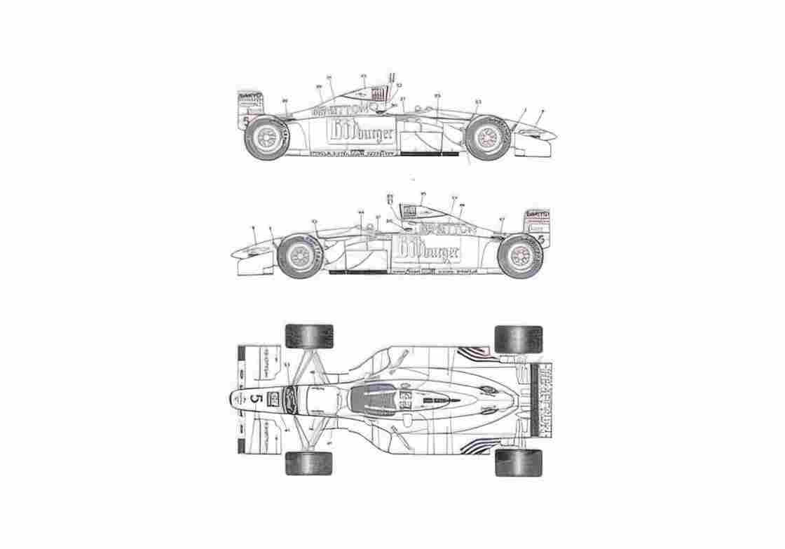 Blueprint Ford Benneton F1 OW 1994 A4 Photo Print
