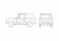 Blueprint Ford Bronco SUV 1966 A4 Photo Print