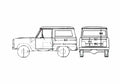 Blueprint Ford Bronco SUV 1974 A4 Photo Print