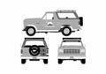Blueprint Ford Bronco SUV 1980 A4 Photo Print