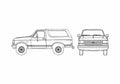 Blueprint Ford Bronco SUV 1989 A4 Photo Print