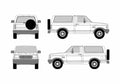 Blueprint Ford Bronco SUV 1996 A4 Photo Print
