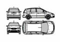 Blueprint Ford C Max Minivan 2006 A4 Photo Print