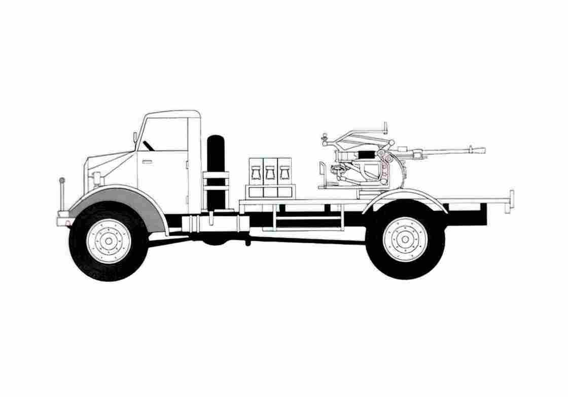Blueprint Ford CMP 60L 20mm Breda Truck 1941 A4 Photo Print