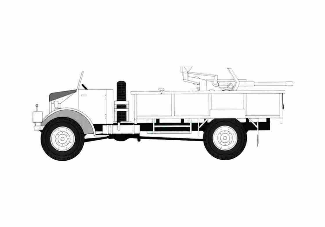 Blueprint Ford CMP 60L 2cm FLAK30 Truck 1941 A4 Photo Print