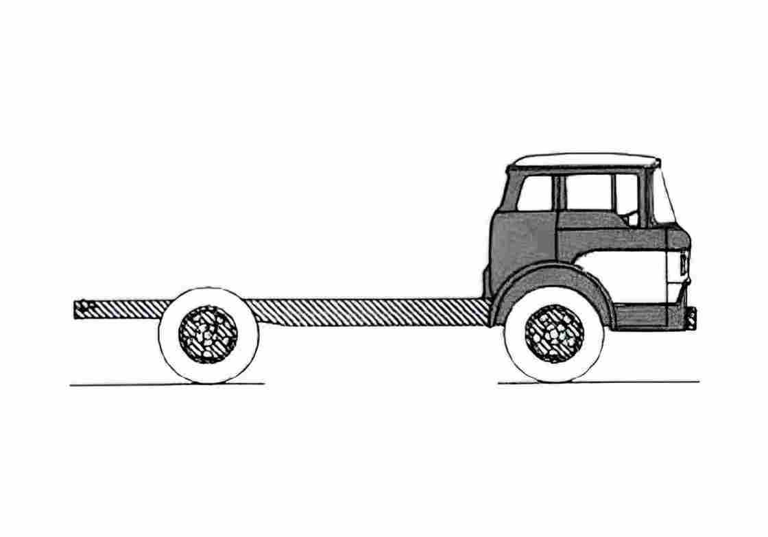 Blueprint Ford Cab Forward Truck 1958 A4 Photo Print