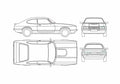 Blueprint Ford Capri Mk III Coupe 1977 A4 Photo Print