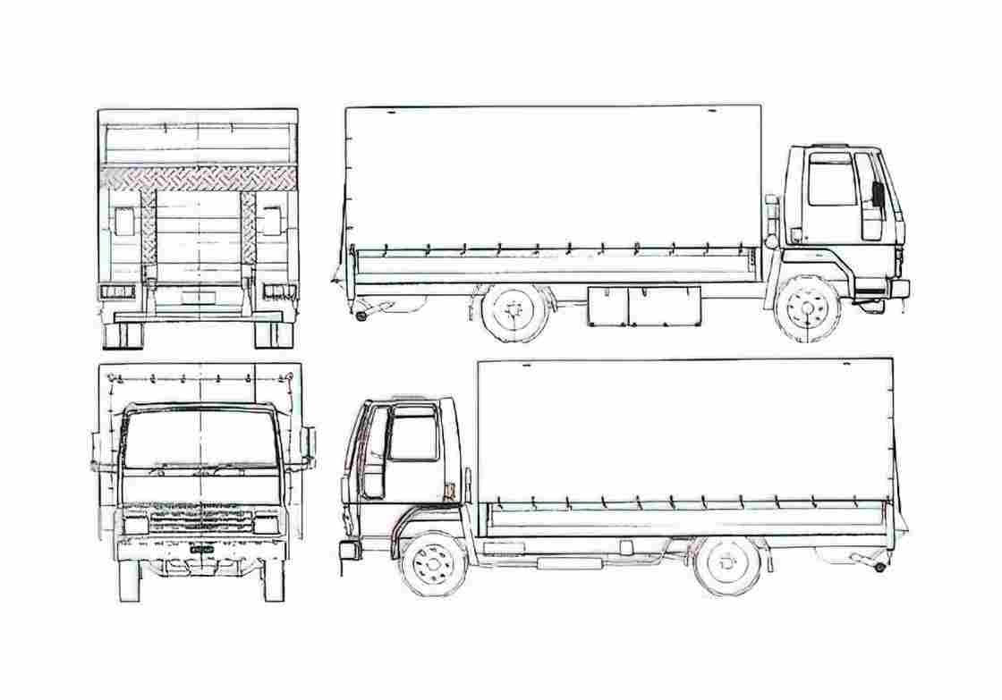 Blueprint Ford Cargo 0711 Fire Truck 1987 A4 Photo Print