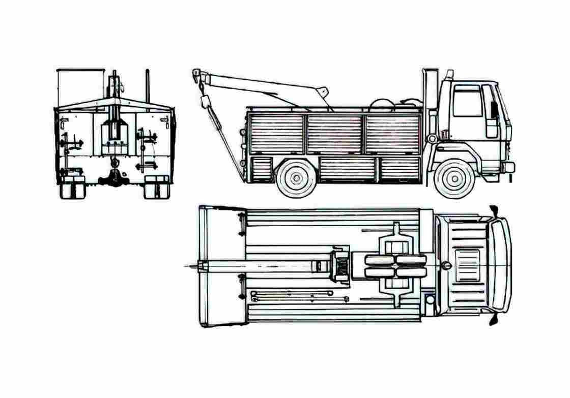 Blueprint Ford Cargo 0712 Fire Truck 1981 A4 Photo Print