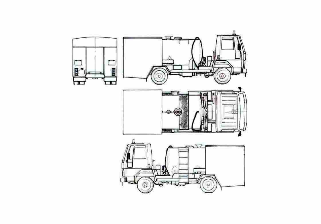 Blueprint Ford Cargo 0813 Fire Truck 1983 A4 Photo Print