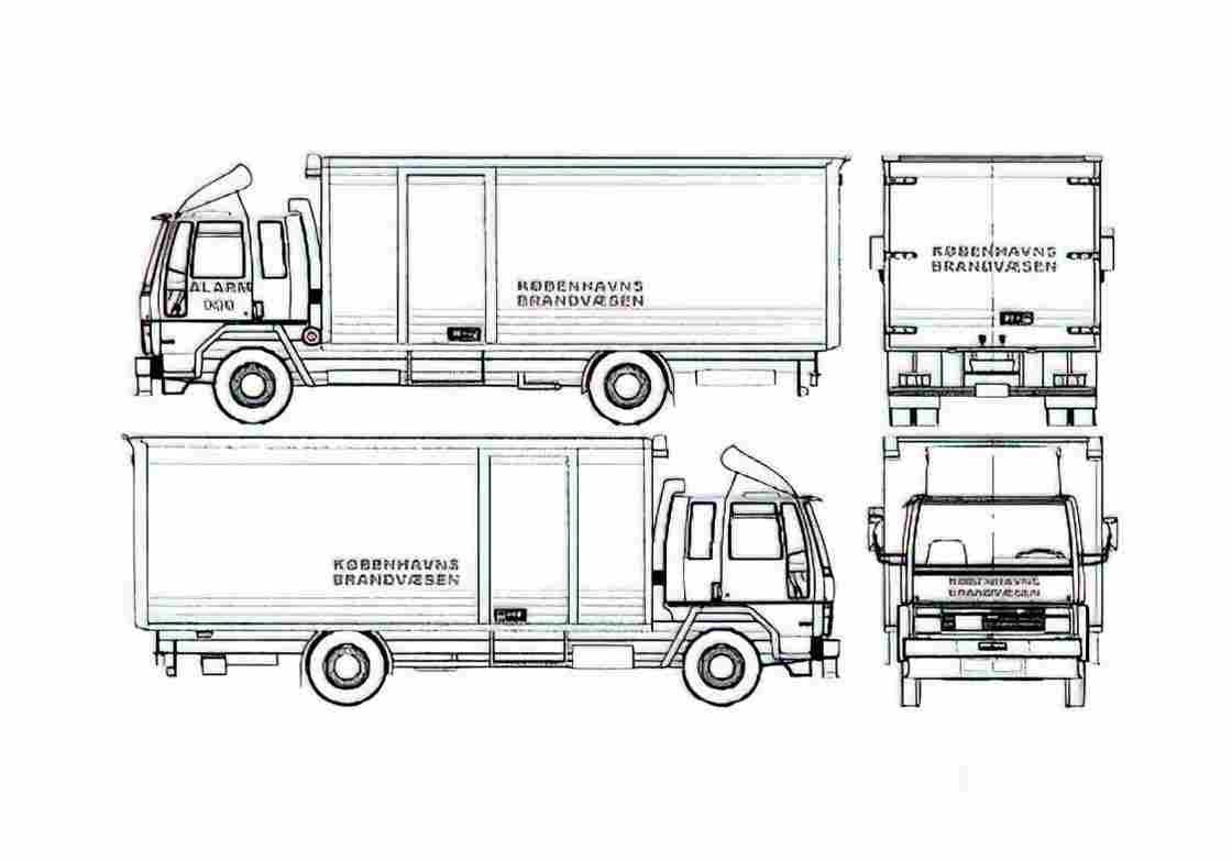 Blueprint Ford Cargo 0815 Fire Truck 1990 A4 Photo Print