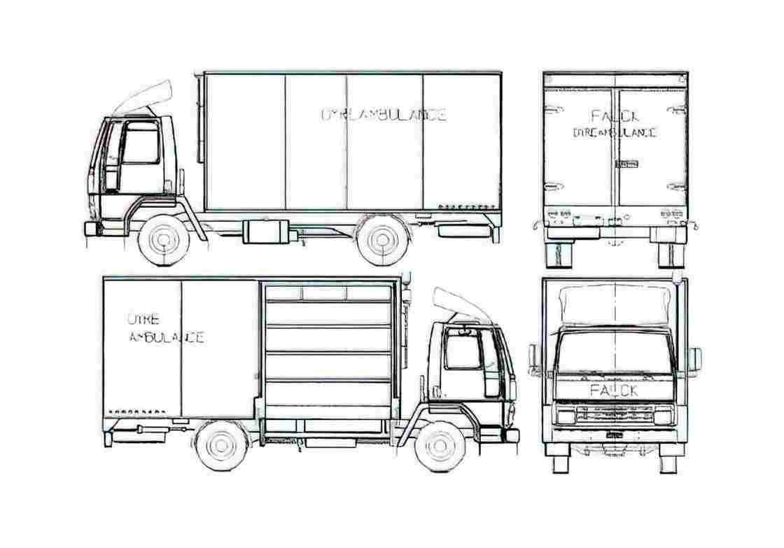 Blueprint Ford Cargo 0912 Fire Truck 1981 A4 Photo Print