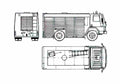 Blueprint Ford Cargo 1011 Fire Truck 1982 A4 Photo Print