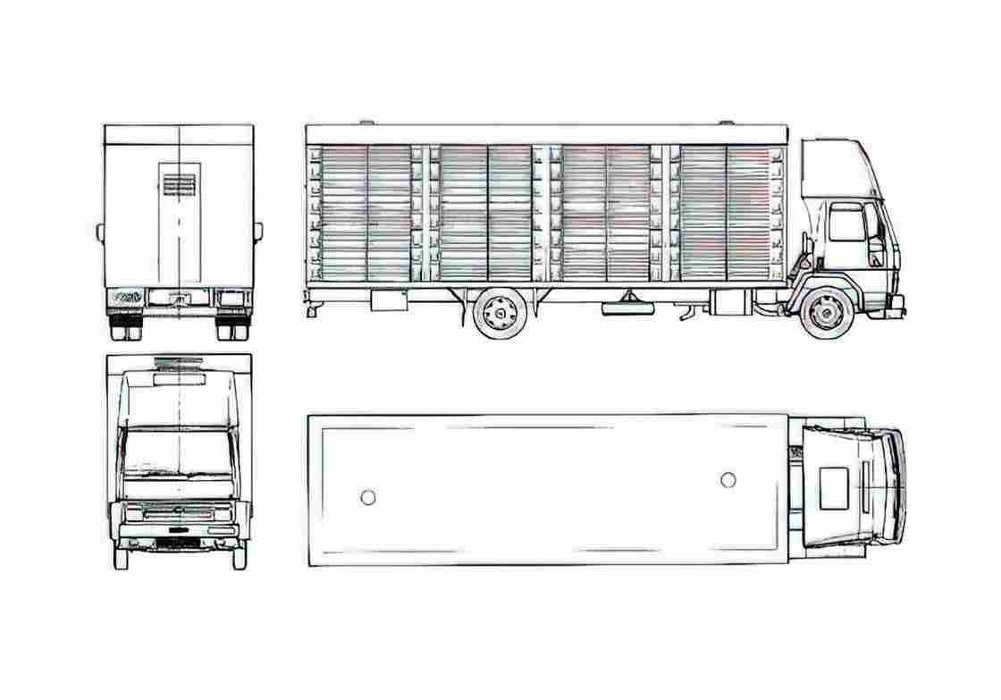 Blueprint Ford Cargo 1115 Truck 1986 A4 Photo Print