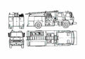 Blueprint Ford Cargo 1618 Fire Truck 1985 A4 Photo Print