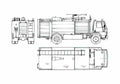 Blueprint Ford Cargo 1620 Fire Truck 1985 A4 Photo Print