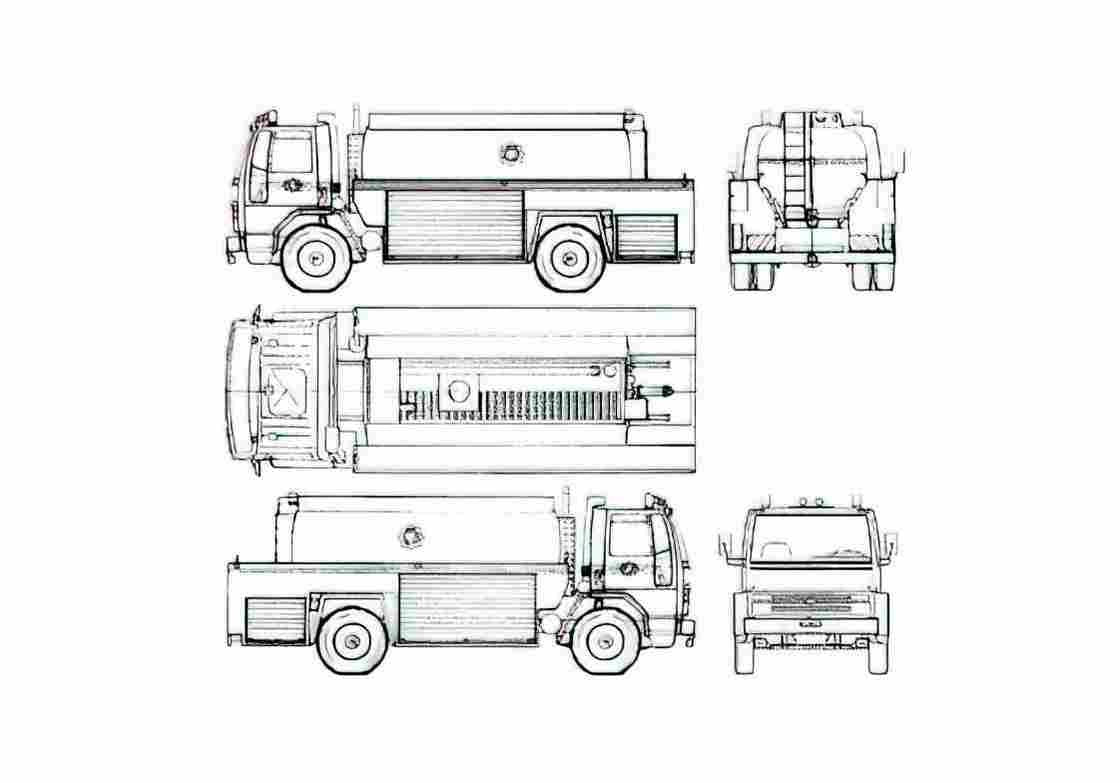 Blueprint Ford Cargo 1721 Fire Truck 1991 A4 Photo Print