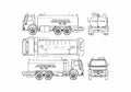 Blueprint Ford Cargo 2114 Fire Truck 1985 A4 Photo Print