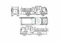 Blueprint Ford Cargo CF6000 Fire Truck 1990 A4 Photo Print