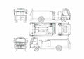 Blueprint Ford Cargo CF8000 Fire Truck 1989 A4 Photo Print