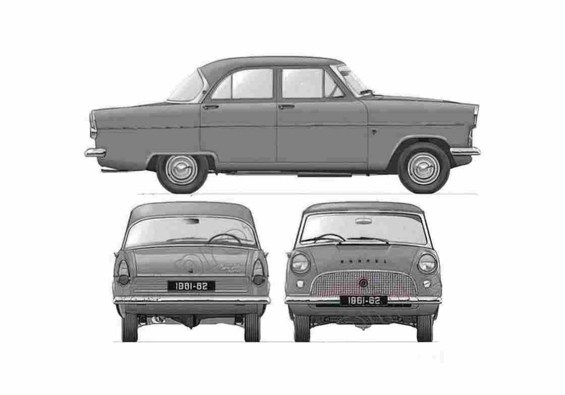 Blueprint Ford Consul 375 204E Sedan 1961 A4 Photo Print