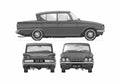 Blueprint Ford Consul Classic 315 Sedan 1961 A4 Photo Print