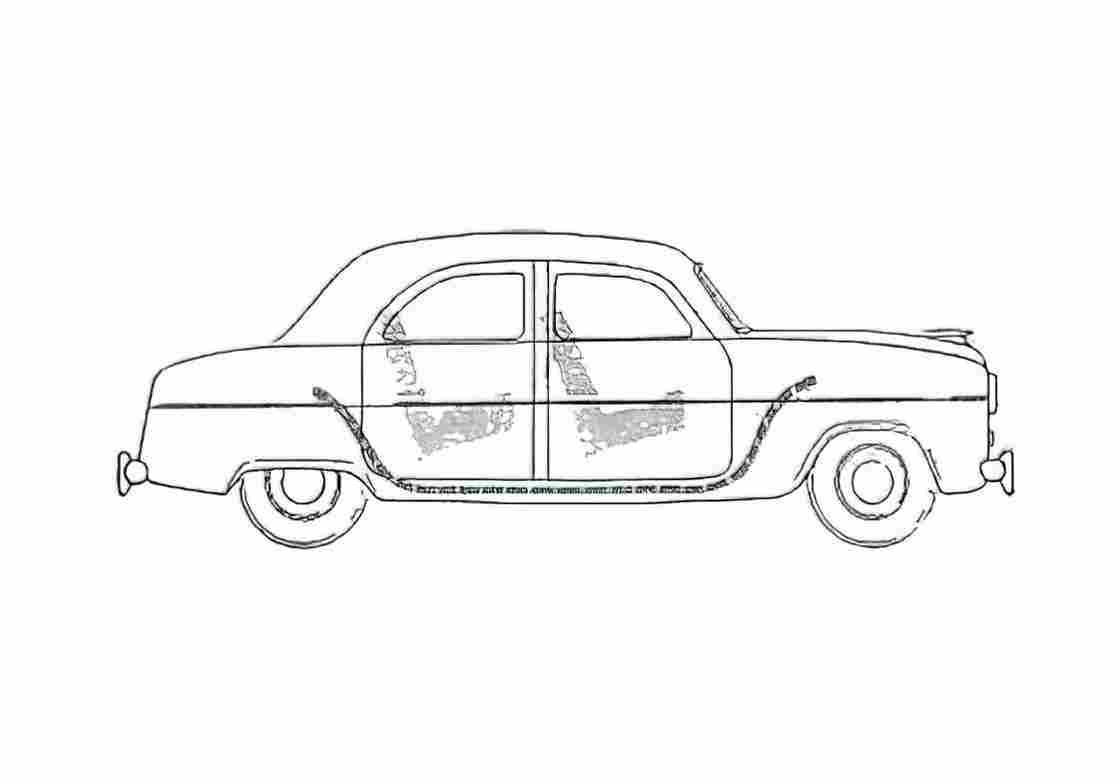 Blueprint Ford Consul Sedan 1951 A4 Photo Print