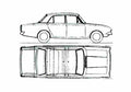 Blueprint Ford Corsair Sedan 1965 A4 Photo Print