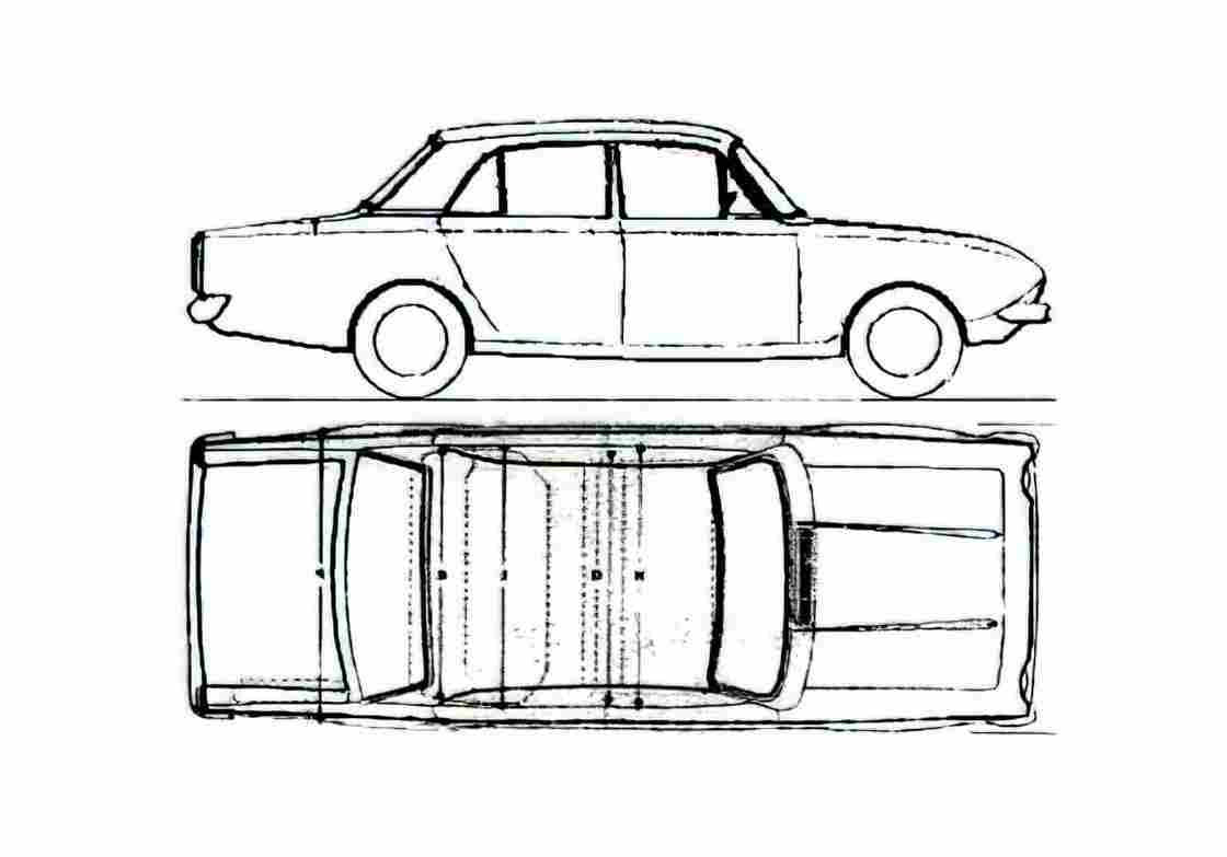 Blueprint Ford Corsair Sedan 1965 A4 Photo Print