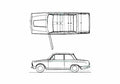 Blueprint Ford Cortina Mk I 2 door Sedan 1963 A4 Photo Print
