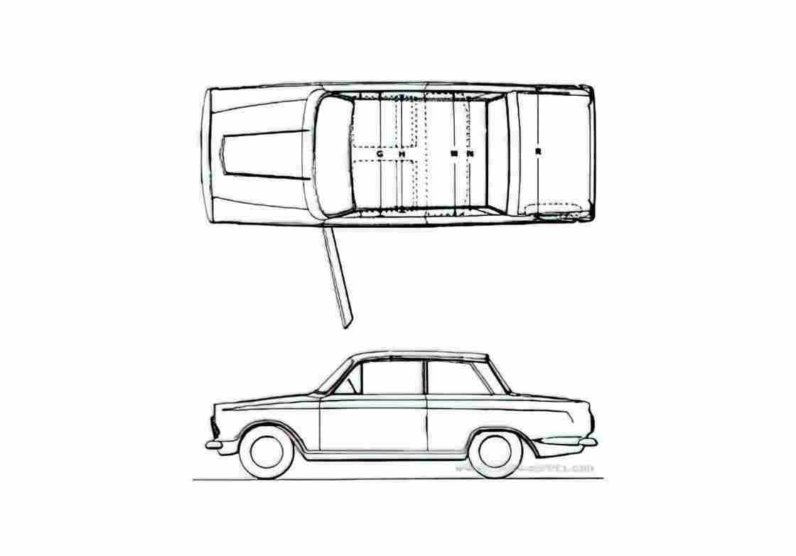 Blueprint Ford Cortina Mk I 2 door Sedan 1963 A4 Photo Print