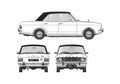 Blueprint Ford Cortina Mk II 1300 DeLuxe Sedan 1966 A4 Photo Print