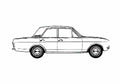 Blueprint Ford Cortina Mk II Sedan 1966 A4 Photo Print