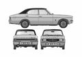 Blueprint Ford Cortina Mk III 2000E Sedan 1976 A4 Photo Print