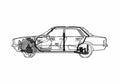 Blueprint Ford Cortina Mk IV Sedan 1977 A4 Photo Print