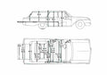 Blueprint Ford Country Squire Wagon 1961 A4 Photo Print