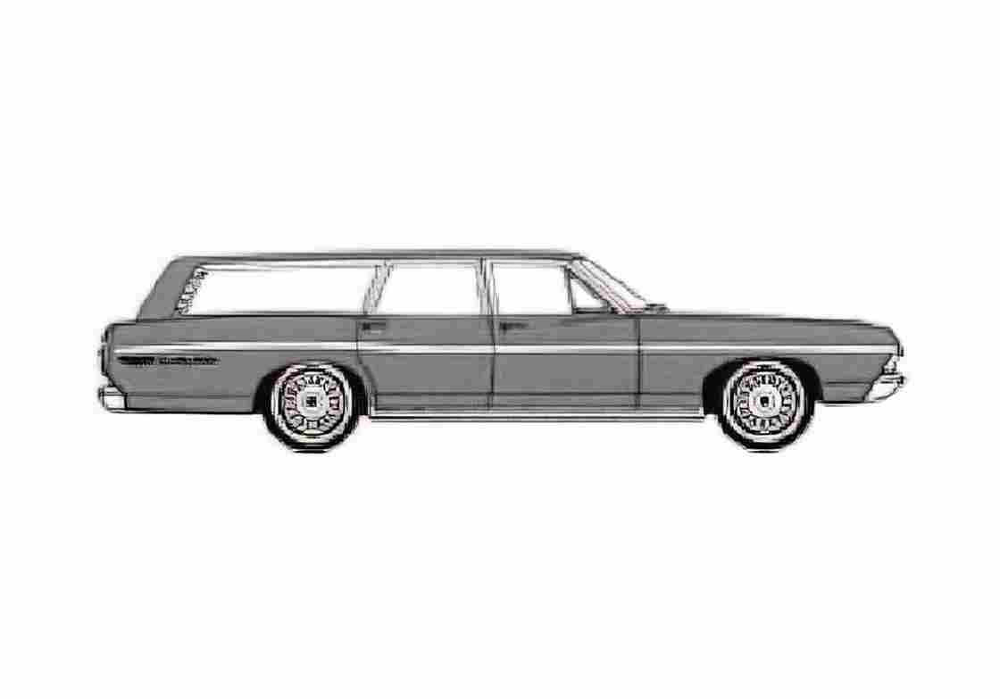 Blueprint Ford Country Wagon 1968 A4 Photo Print