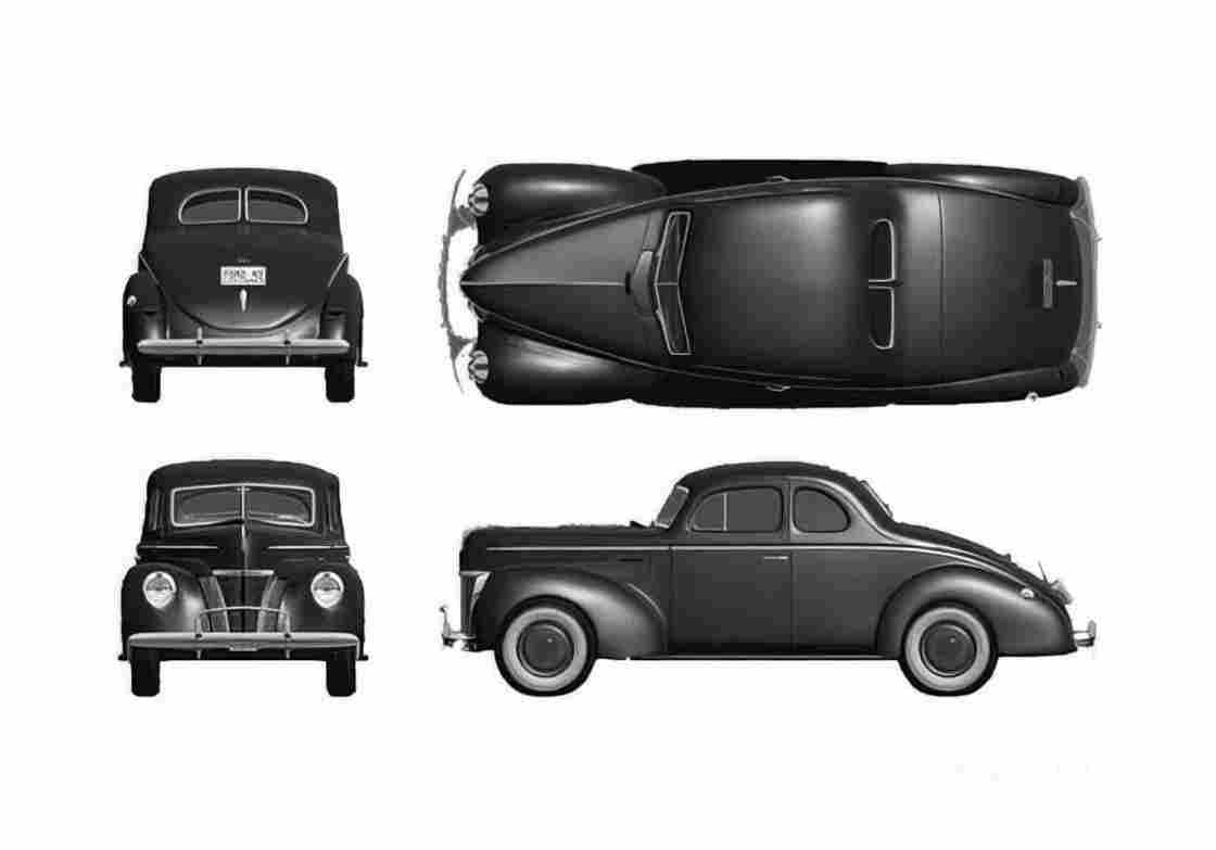Blueprint Ford Coupe 1940 A4 Photo Print