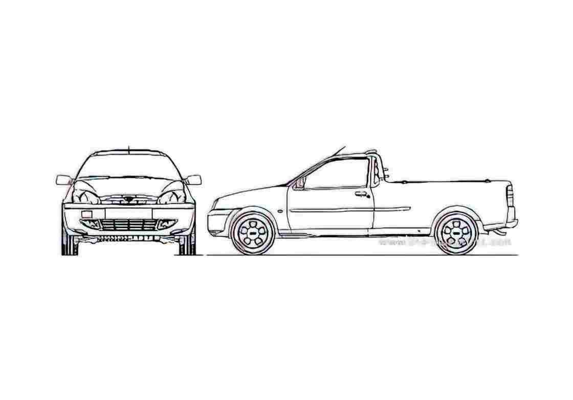 Blueprint Ford Courier Brazil) Pick up 2011 A4 Photo Print
