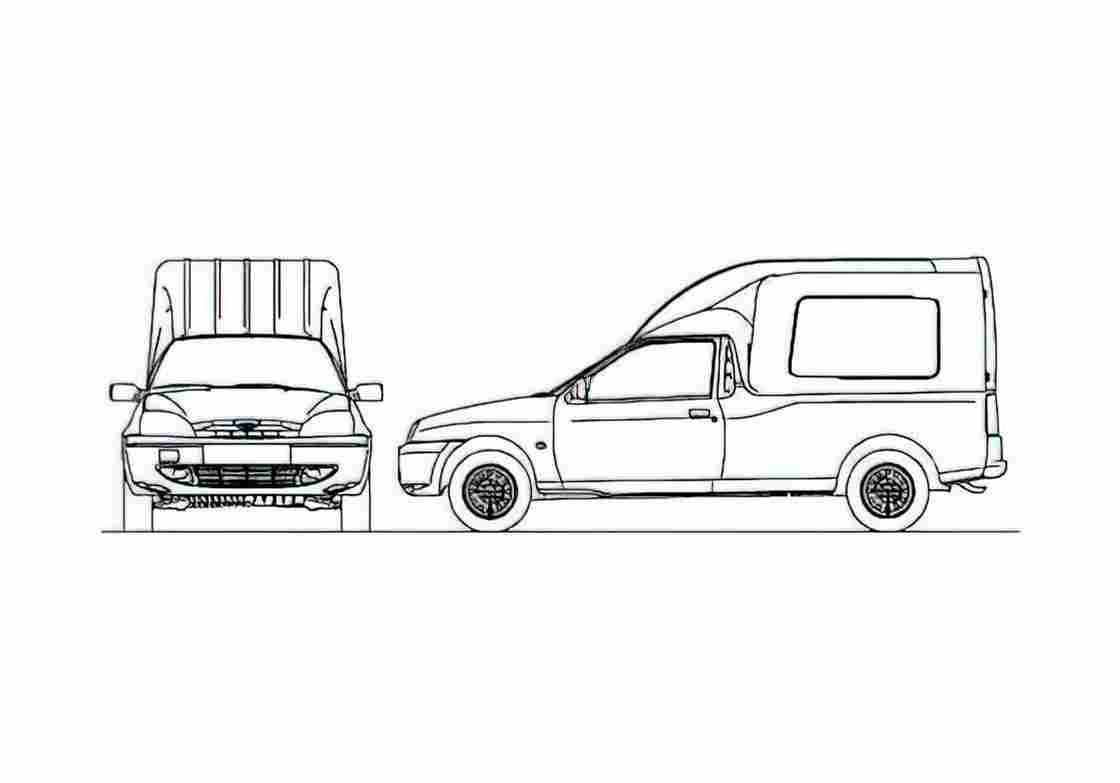 Blueprint Ford Courier Brazil) Van 2011 A4 Photo Print