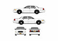 Blueprint Ford Crown Victoria Sedan 2004 A4 Photo Print