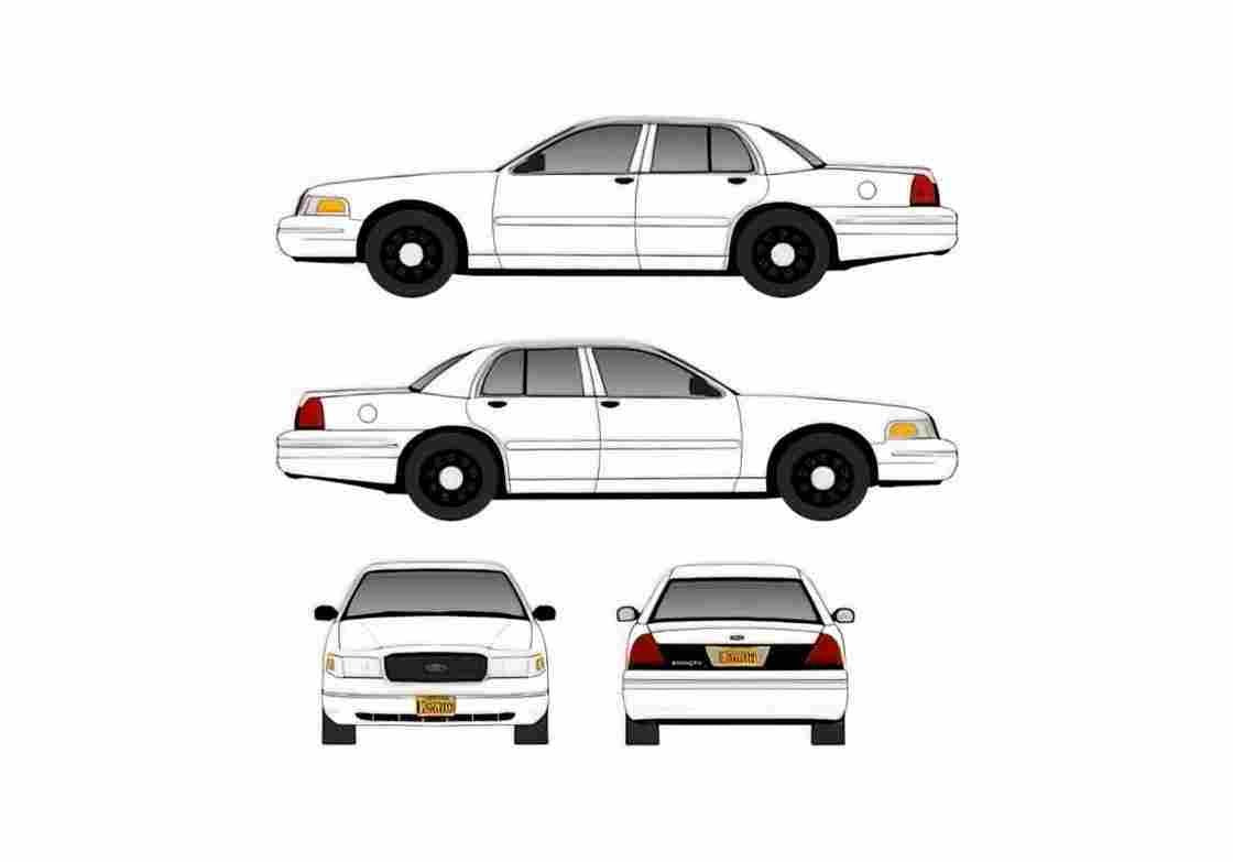 Blueprint Ford Crown Victoria Sedan 2004 A4 Photo Print