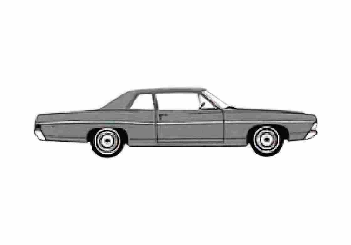 Blueprint Ford Custom 500 2 door Sedan 1968 A4 Photo Print