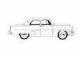 Blueprint Ford Customline Club Coupe 1954 A4 Photo Print