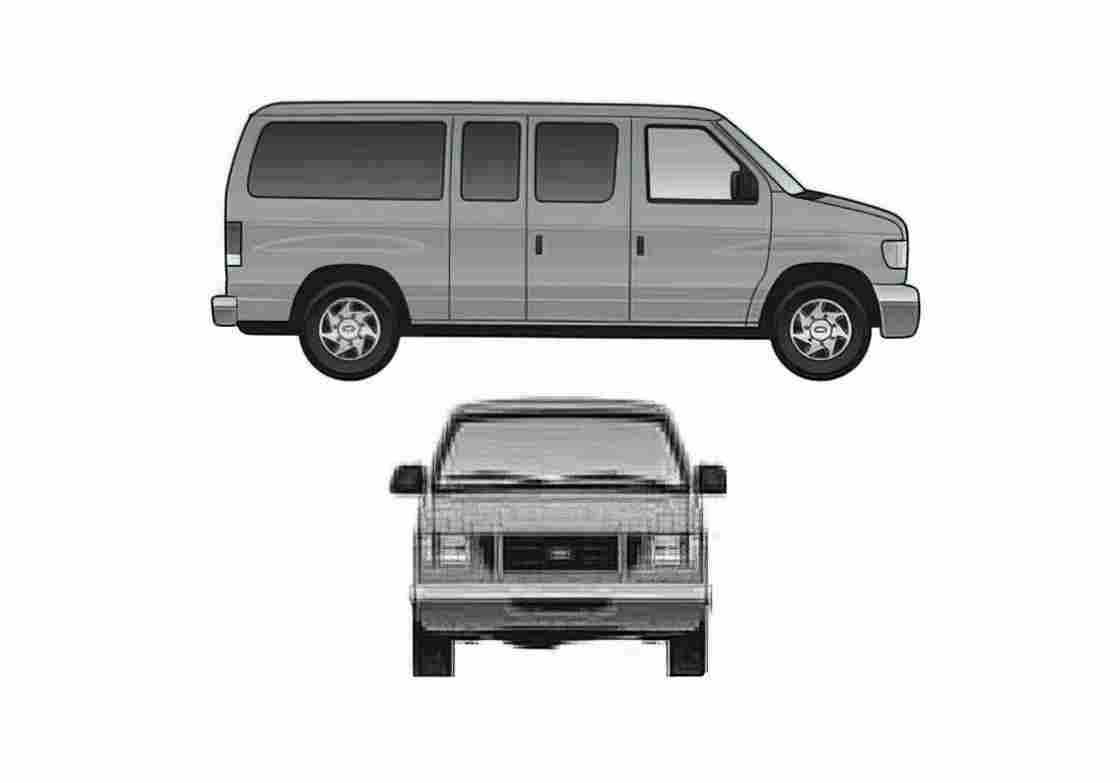 Blueprint Ford E Series Bus 2007 A4 Photo Print
